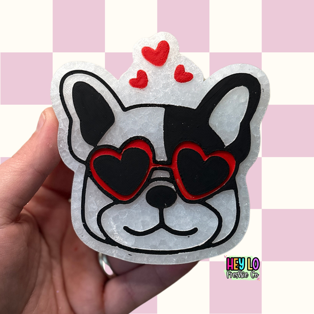 Dog With Heart Glasses | Valentines Car Freshie