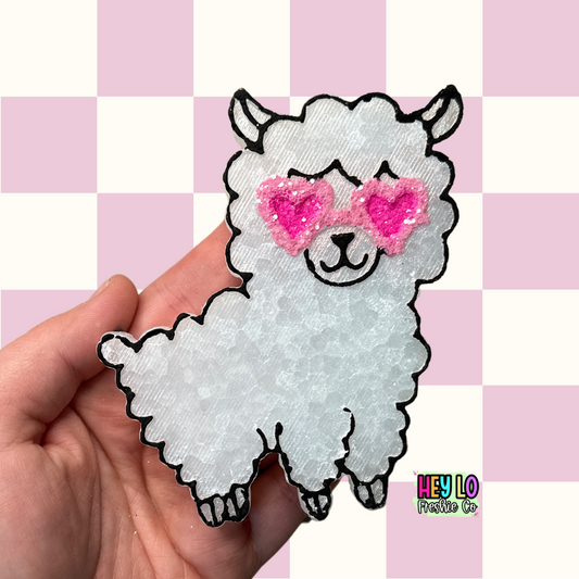 Llama With Heart Glasses | Valentines Car Freshie